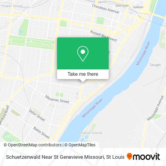 Schuetzenwald Near St Genevieve Missouri map