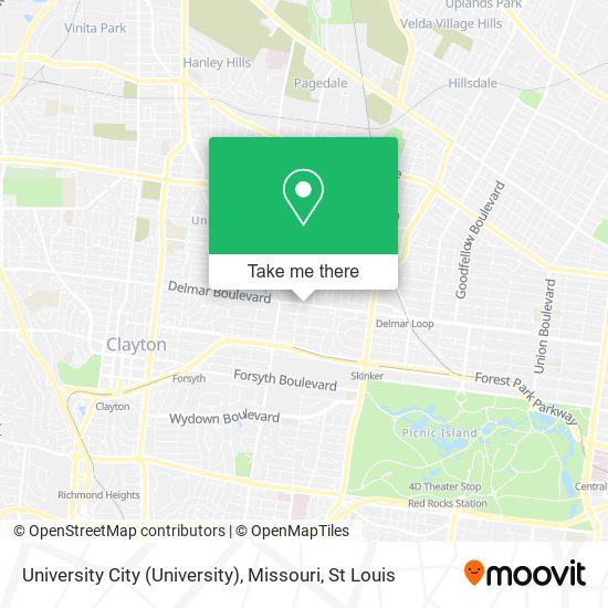 University City (University), Missouri map