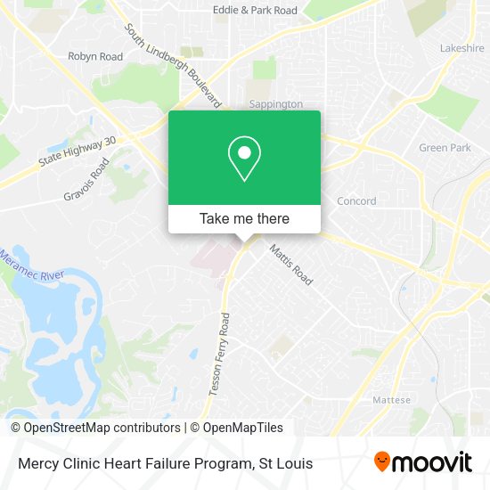 Mercy Clinic Heart Failure Program map