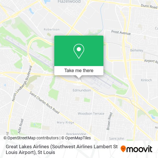 Mapa de Great Lakes Airlines (Southwest Airlines Lambert St Louis Airport)