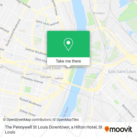 The Pennywell St Louis Downtown, a Hilton Hotel map