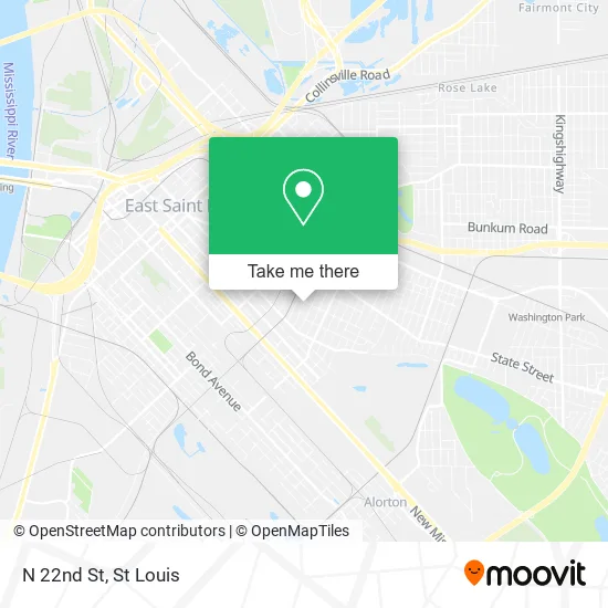 N 22nd St map