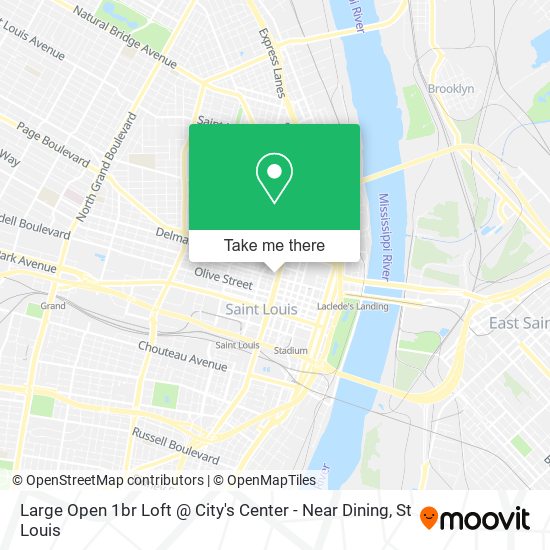 Large Open 1br Loft @ City's Center - Near Dining map
