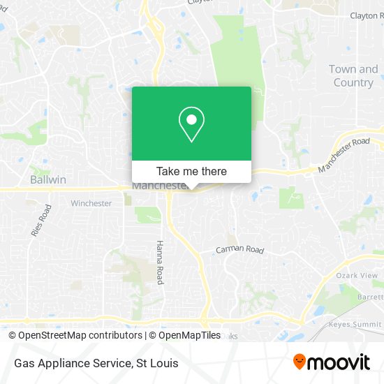 Gas Appliance Service map