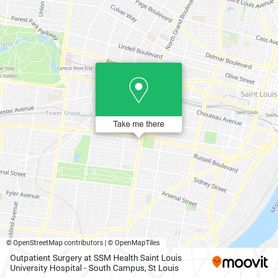 Outpatient Surgery at SSM Health Saint Louis University Hospital - South Campus map