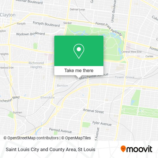 Saint Louis City and County Area map