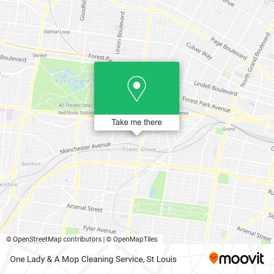 Mapa de One Lady & A Mop Cleaning Service