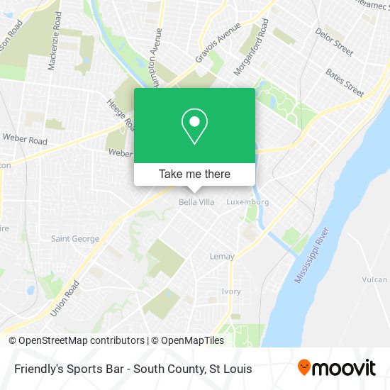 Friendly's Sports Bar - South County map