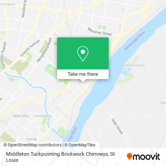 Middleton Tuckpointing Brickwork Chimneys map