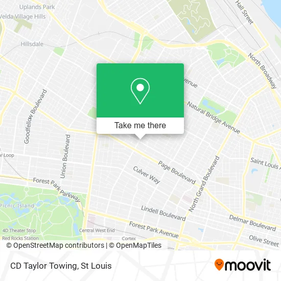CD Taylor Towing map