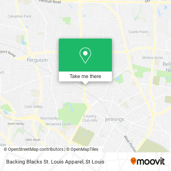 Backing Blacks St. Louis Apparel map