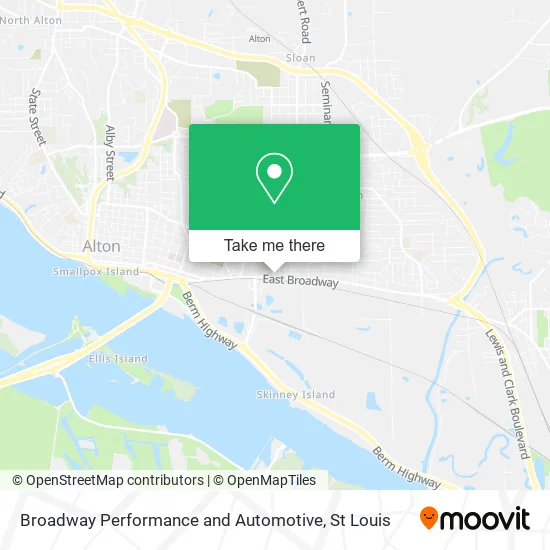 Broadway Performance and Automotive map