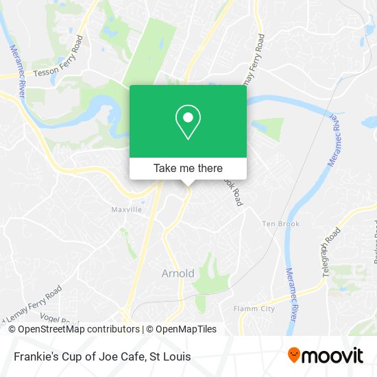 Frankie's Cup of Joe Cafe map