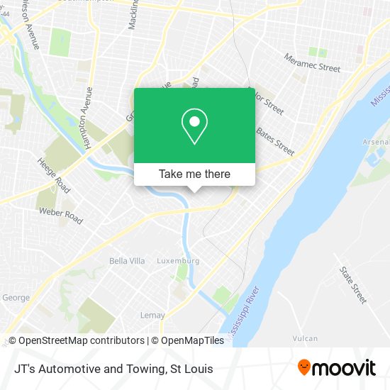 JT's Automotive and Towing map