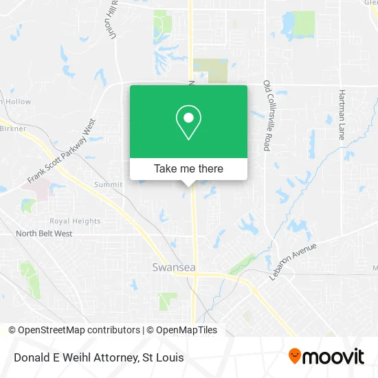 Donald E Weihl Attorney map