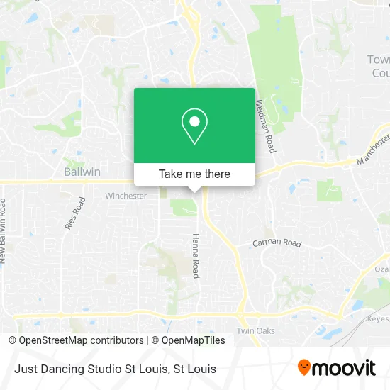 Just Dancing Studio St Louis map