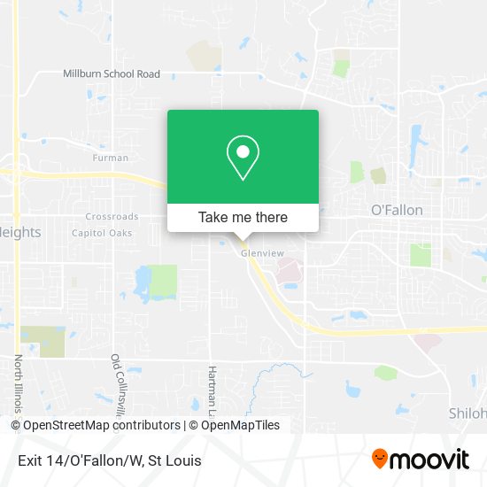 Exit 14/O'Fallon/W map