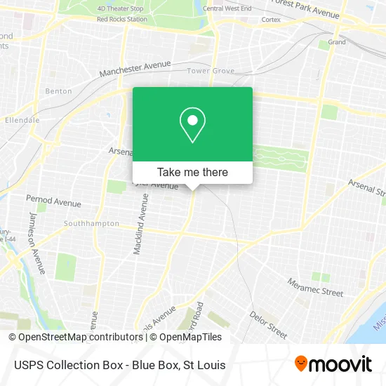 USPS Collection Box - Blue Box map