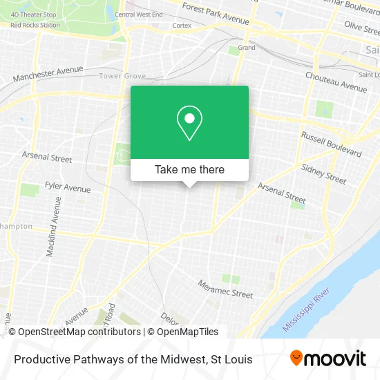 Mapa de Productive Pathways of the Midwest
