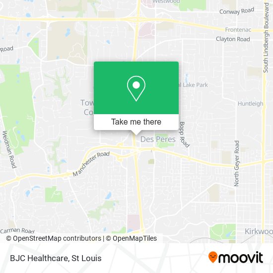 BJC Healthcare map