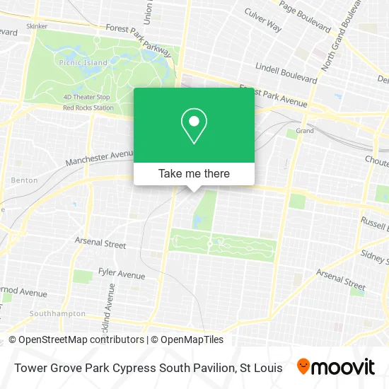 Tower Grove Park Cypress South Pavilion map