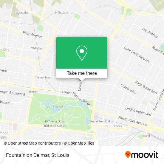 Fountain on Delmar map