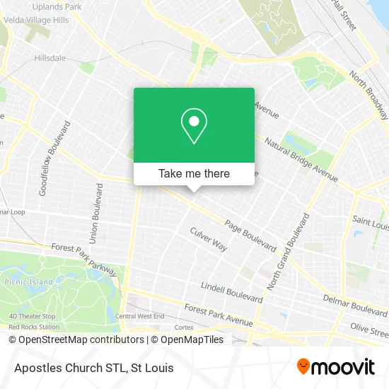 Apostles Church STL map