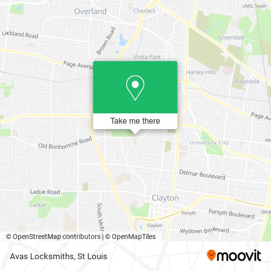 Avas Locksmiths map