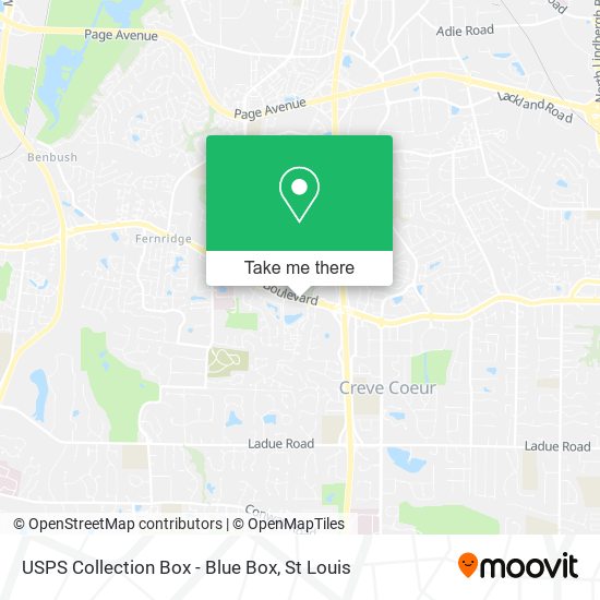 Mapa de USPS Collection Box - Blue Box