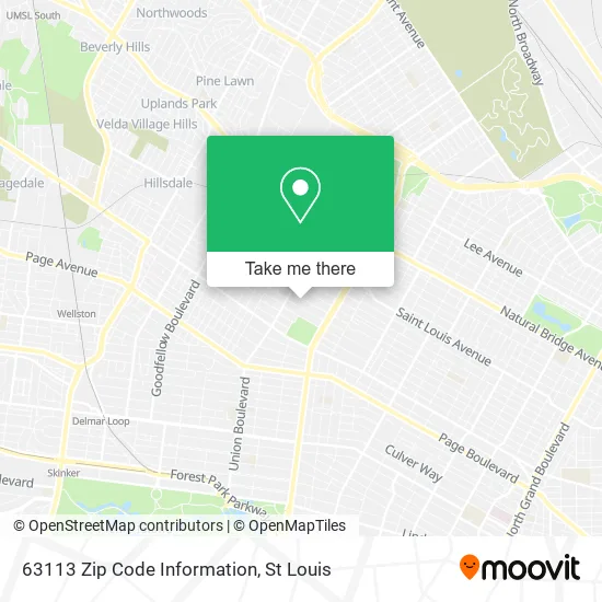 63113 Zip Code Information map