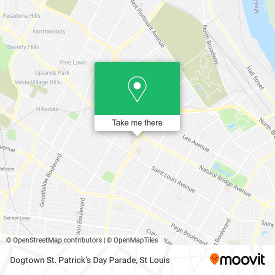 Dogtown St. Patrick's Day Parade map