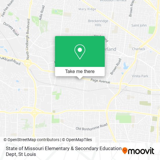 State of Missouri Elementary & Secondary Education Dept map