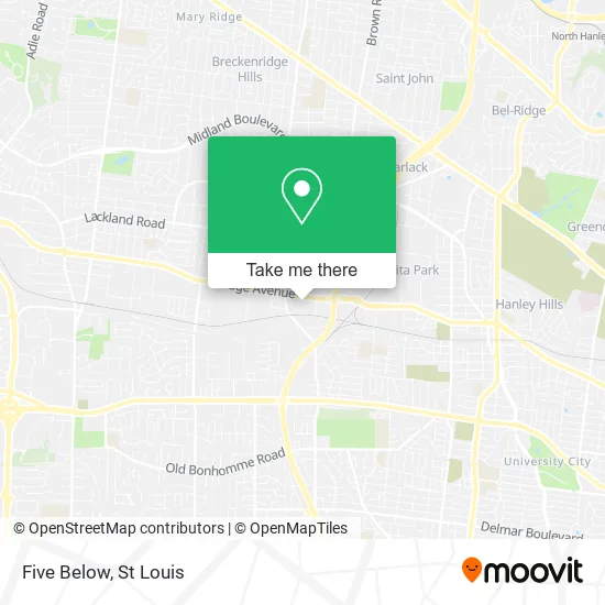 Five Below map