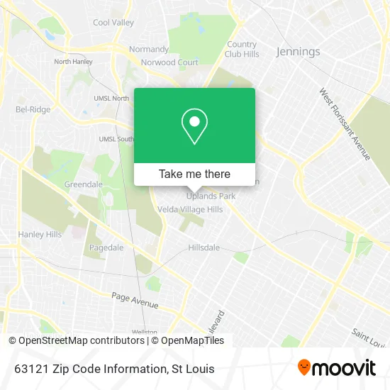 63121 Zip Code Information map