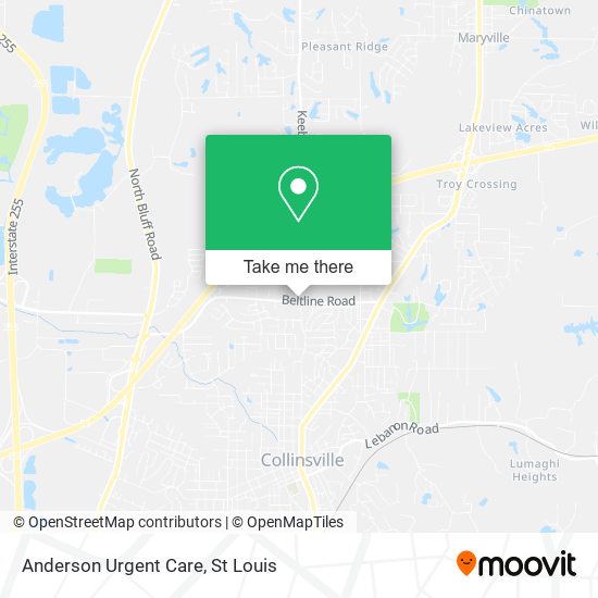 Anderson Urgent Care map
