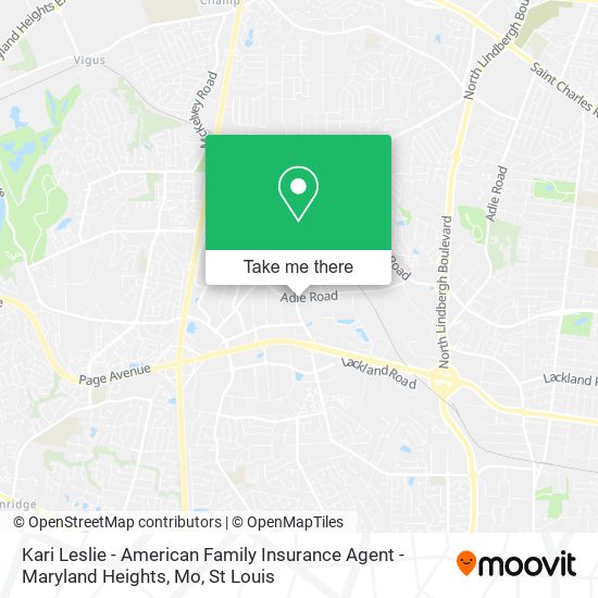 Mapa de Kari Leslie - American Family Insurance Agent - Maryland Heights, Mo