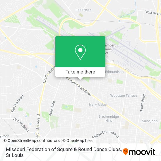 Missouri Federation of Square & Round Dance Clubs map