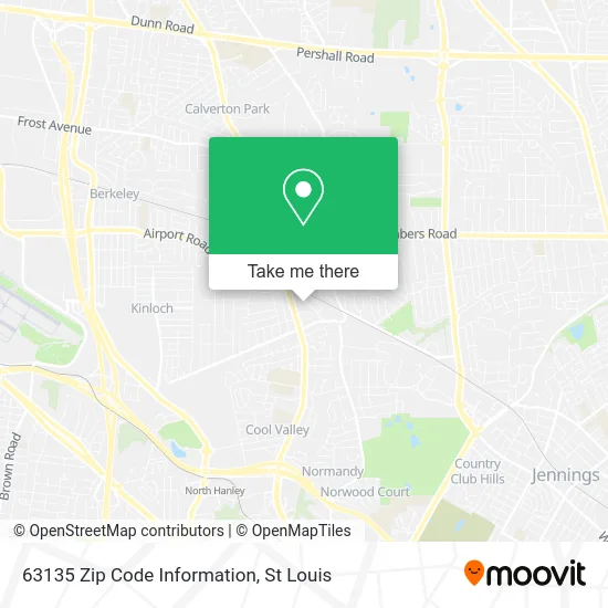 63135 Zip Code Information map