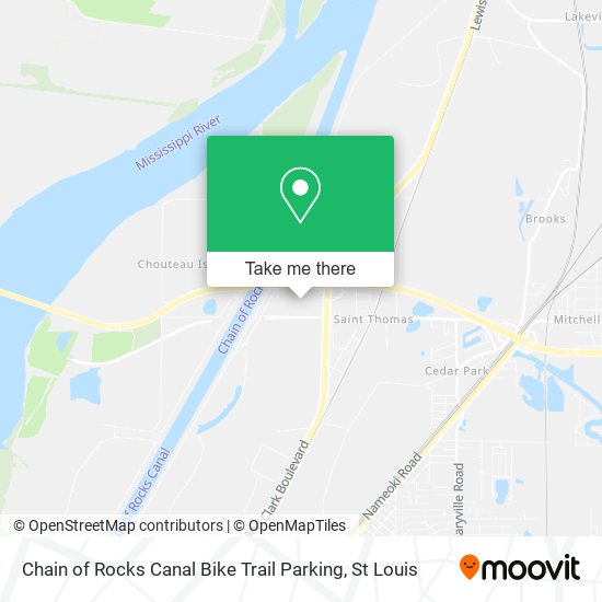 Mapa de Chain of Rocks Canal Bike Trail Parking