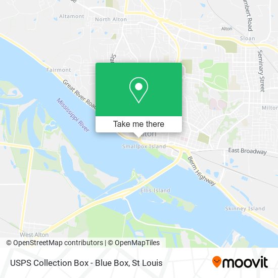 Mapa de USPS Collection Box - Blue Box