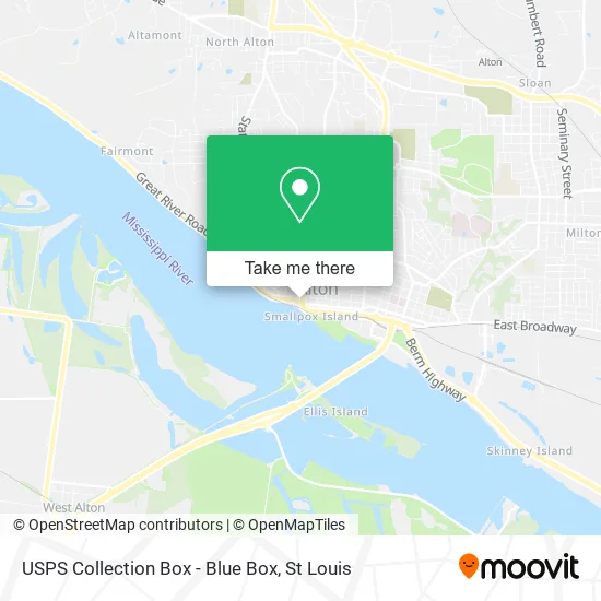 Mapa de USPS Collection Box - Blue Box