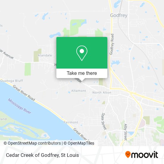 Cedar Creek of Godfrey map