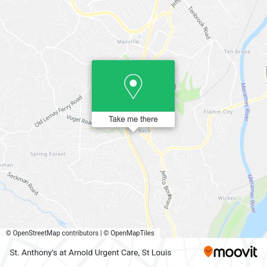 Mapa de St. Anthony's at Arnold Urgent Care