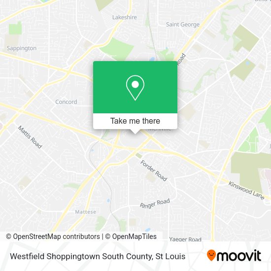Mapa de Westfield Shoppingtown South County