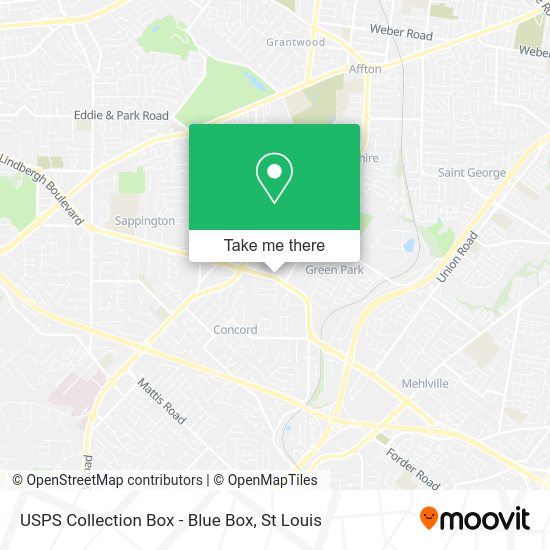 Mapa de USPS Collection Box - Blue Box