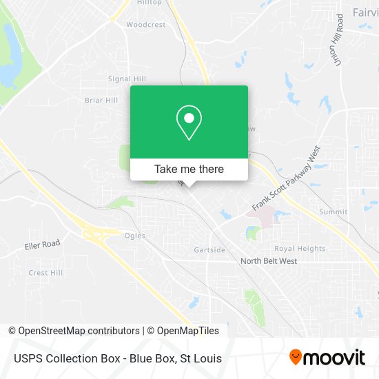 Mapa de USPS Collection Box - Blue Box