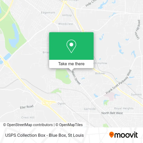Mapa de USPS Collection Box - Blue Box