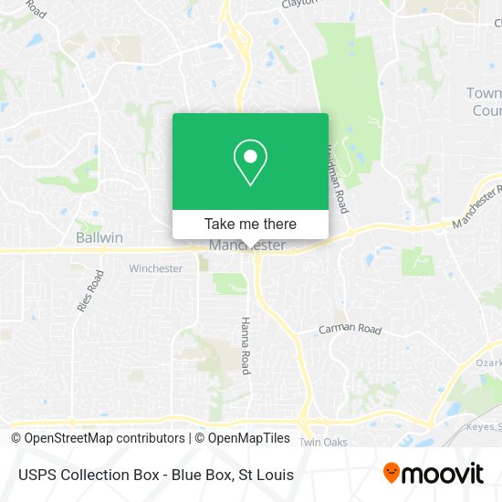 USPS Collection Box - Blue Box map
