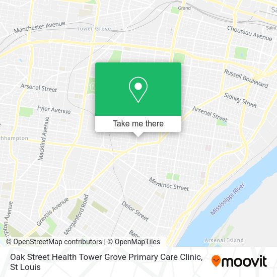 Oak Street Health Tower Grove Primary Care Clinic map