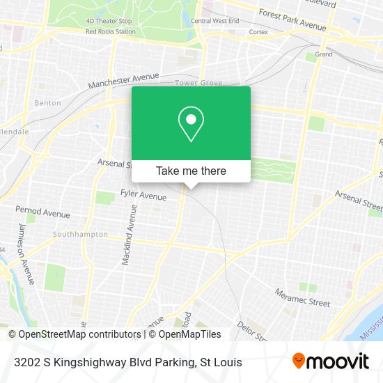 Mapa de 3202 S Kingshighway Blvd Parking